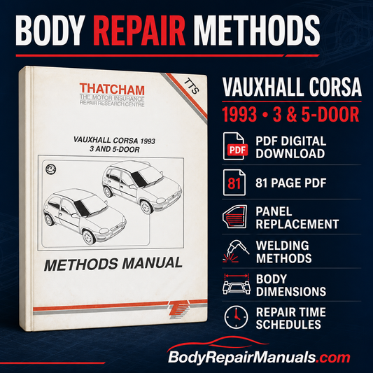 Vauxhall Corsa B 1993 3 & 5-Door Body Repair Methods Manual PDF
