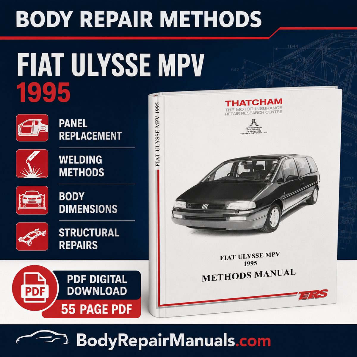 Fiat Ulysse MPV 1.9 TD & 2.0 1995 Body Repair Methods Manual PDF