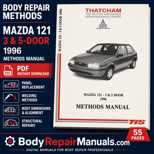 1996 Mazda 121 3 & 5-Door Body Repair Methods Manual PDF