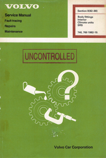 Volvo 740 & 760 (1982–1988) Body and Interior Workshop Manual PDF Download