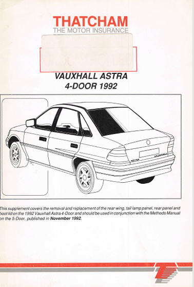 1992 Vauxhall Astra 4-Door Saloon Repair & Workshop Manual (Rear Wing & Rear End Repairs) – Instant PDF Download