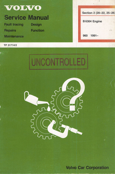 1991 Volvo B6304 Engine Workshop Manual – PDF Download for Fault Tracing, Repairs & Maintenance